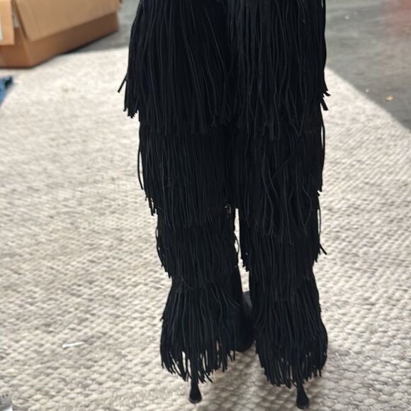 Vince Camuto Women's Panaryaz Fringe Embellished Knee High Boot 8 - Picture 4 of 8